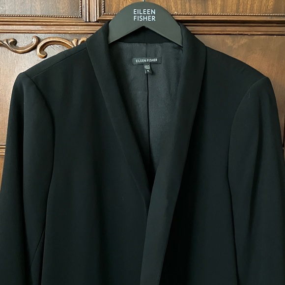EUC Eileen Fisher Black Open Front Jacket size XL - Picture 10 of 10
